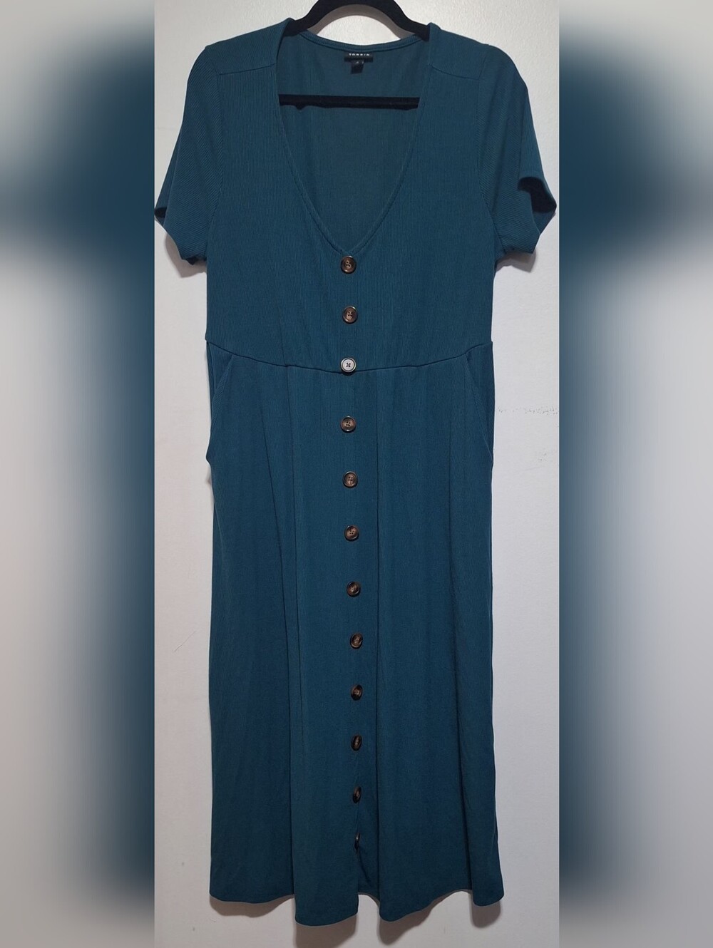 Torrid Teal Button-Front Midi Dress